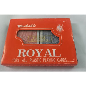 Vintage 2 Pack of Royal Playing Cards in Case 100% Plastic Washable Waterproof